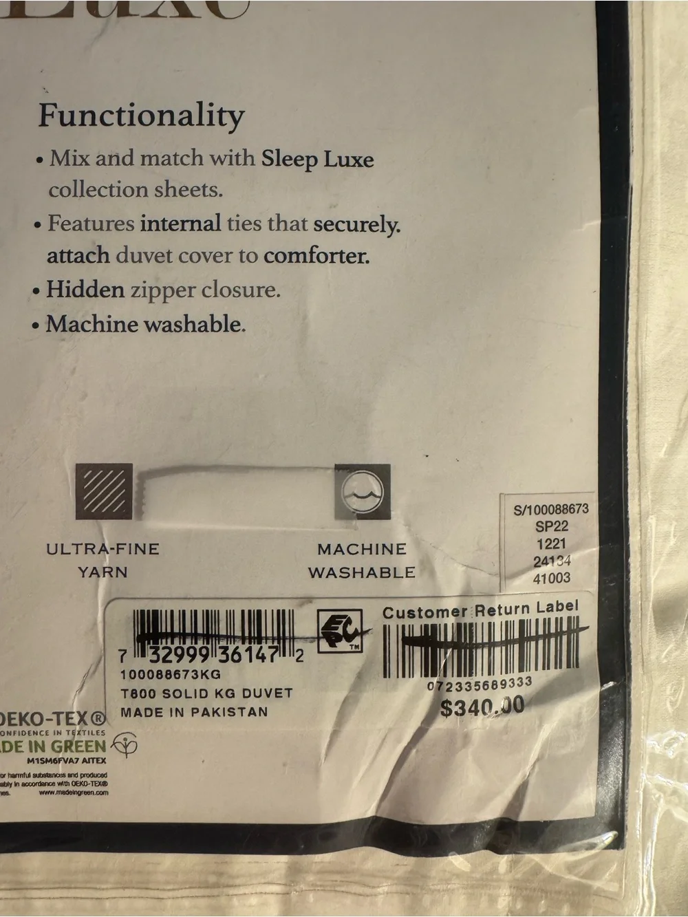 340$Charter Club Sleep Luxe King 3PC Duvet Cover Set .Ultra Fine Yarn.